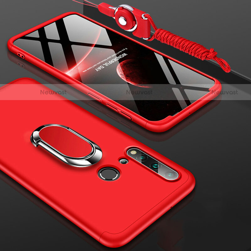 Hard Rigid Plastic Matte Finish Case Cover with Magnetic Finger Ring Stand P02 for Huawei P20 Lite (2019)