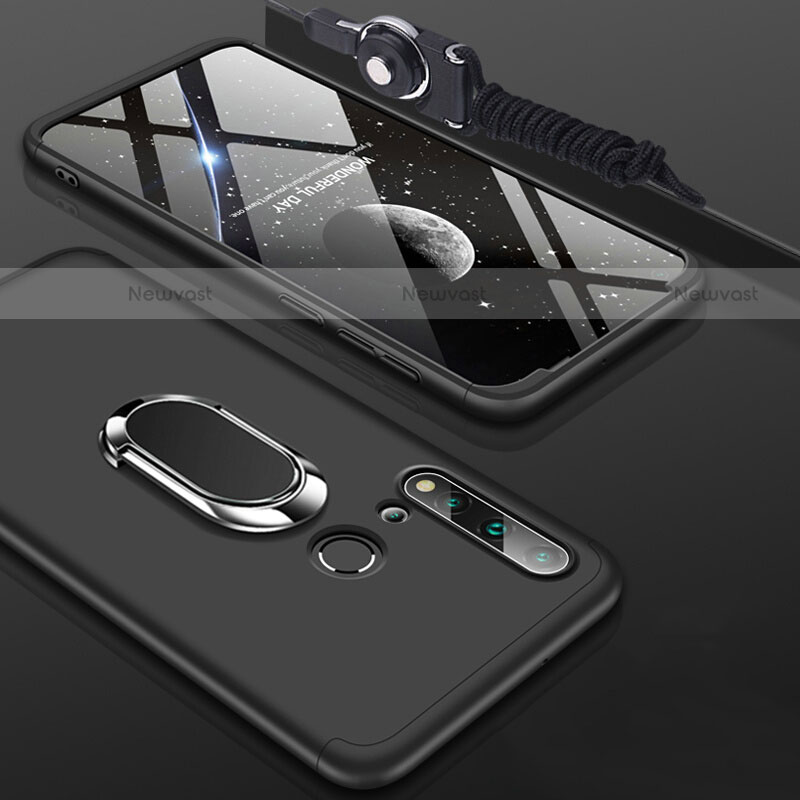 Hard Rigid Plastic Matte Finish Case Cover with Magnetic Finger Ring Stand P02 for Huawei P20 Lite (2019)