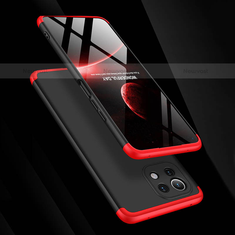 Hard Rigid Plastic Matte Finish Case Cover with Magnetic Finger Ring Stand P02 for Xiaomi Mi 11 Lite 5G NE