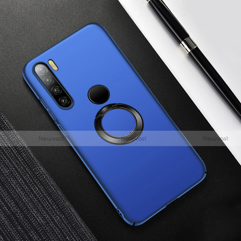 Hard Rigid Plastic Matte Finish Case Cover with Magnetic Finger Ring Stand P02 for Xiaomi Redmi Note 8 (2021)