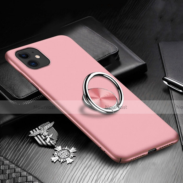 Hard Rigid Plastic Matte Finish Case Cover with Magnetic Finger Ring Stand P03 for Apple iPhone 11