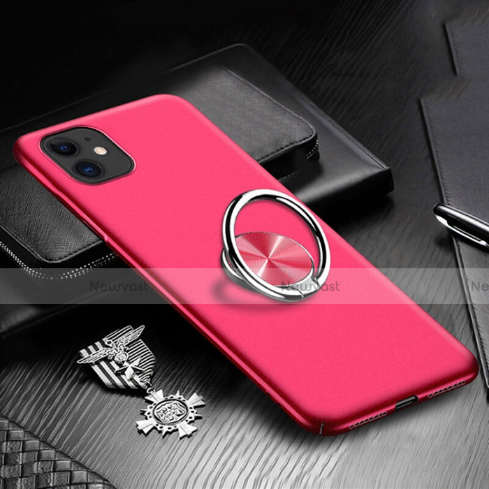 Hard Rigid Plastic Matte Finish Case Cover with Magnetic Finger Ring Stand P03 for Apple iPhone 11