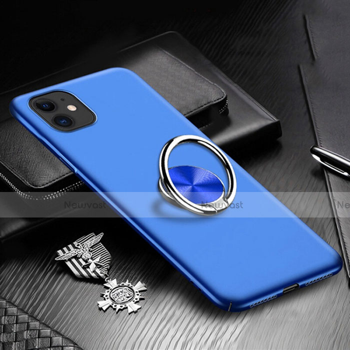 Hard Rigid Plastic Matte Finish Case Cover with Magnetic Finger Ring Stand P03 for Apple iPhone 11