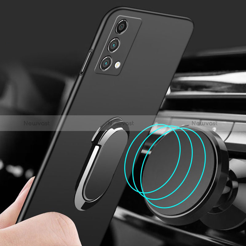 Hard Rigid Plastic Matte Finish Case Cover with Magnetic Finger Ring Stand S01 for Realme GT Master 5G