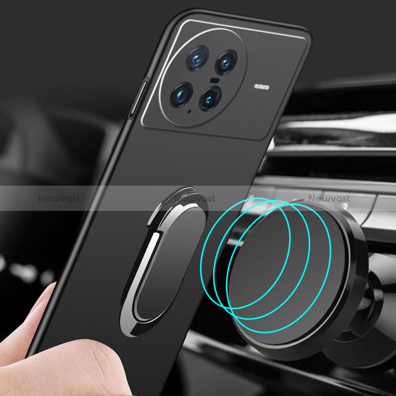 Hard Rigid Plastic Matte Finish Case Cover with Magnetic Finger Ring Stand S01 for Vivo X Note