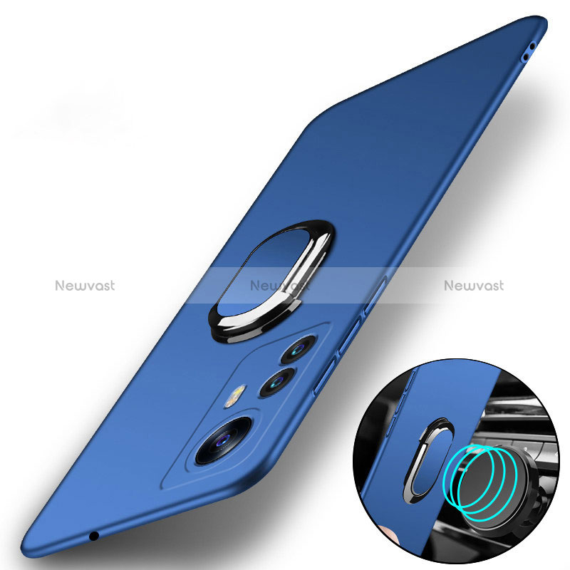 Hard Rigid Plastic Matte Finish Case Cover with Magnetic Finger Ring Stand S01 for Xiaomi Redmi Note 12S