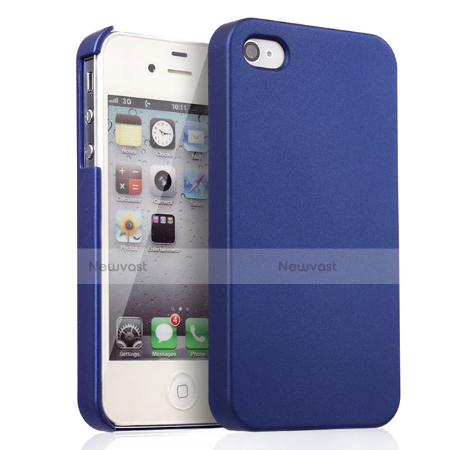 Hard Rigid Plastic Matte Finish Case for Apple iPhone 4S Blue