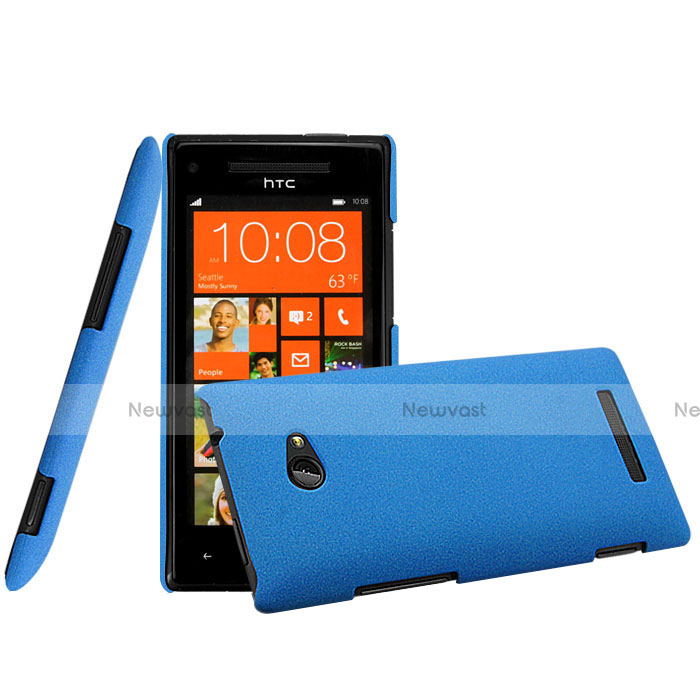 Hard Rigid Plastic Matte Finish Case for HTC 8X Windows Phone Blue