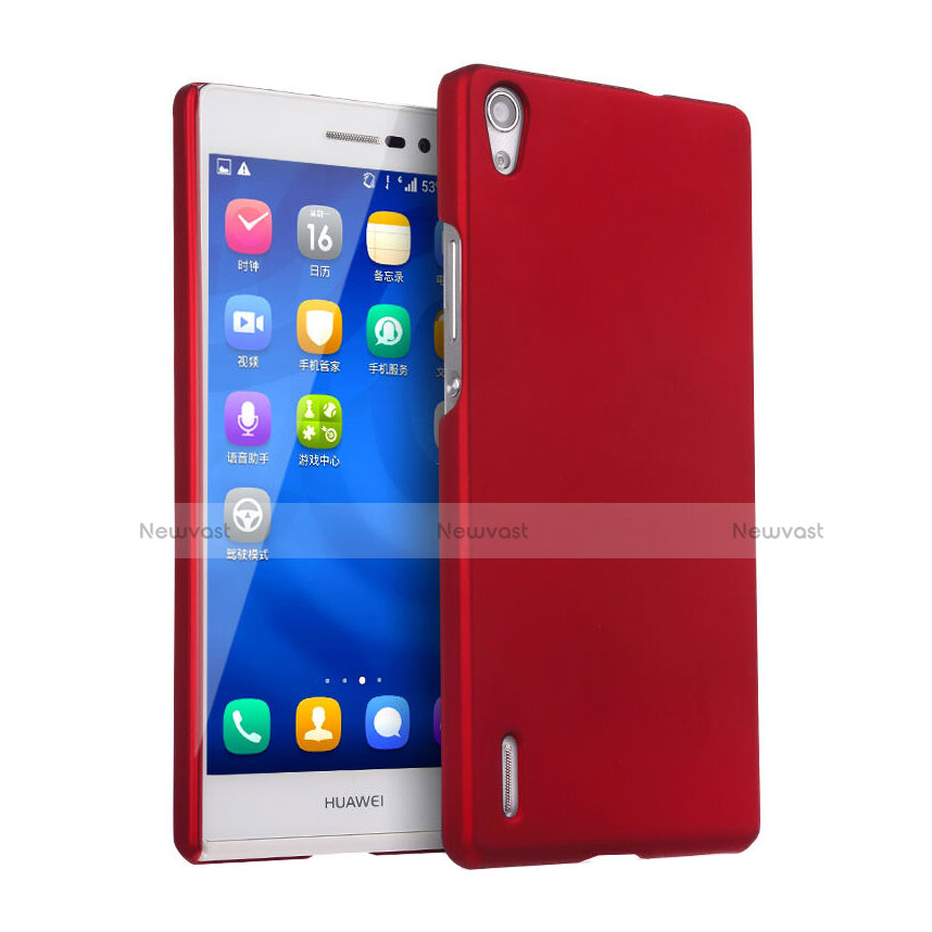 Hard Rigid Plastic Matte Finish Case for Huawei Ascend P7 Red