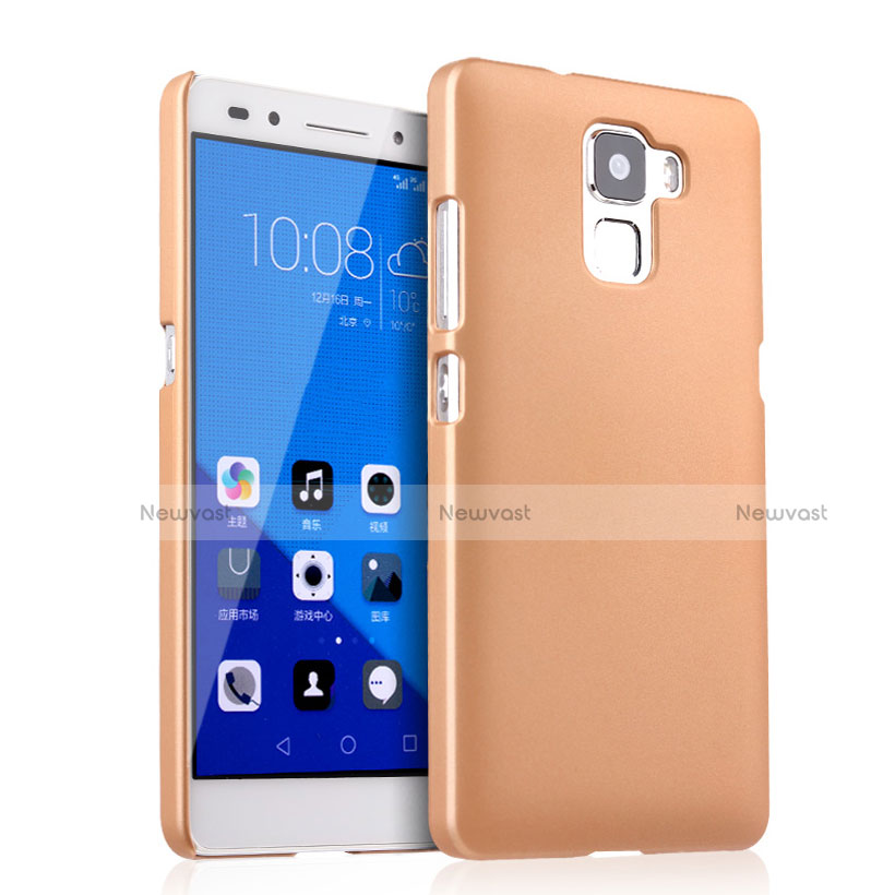 Hard Rigid Plastic Matte Finish Case for Huawei Honor 7 Dual SIM Gold