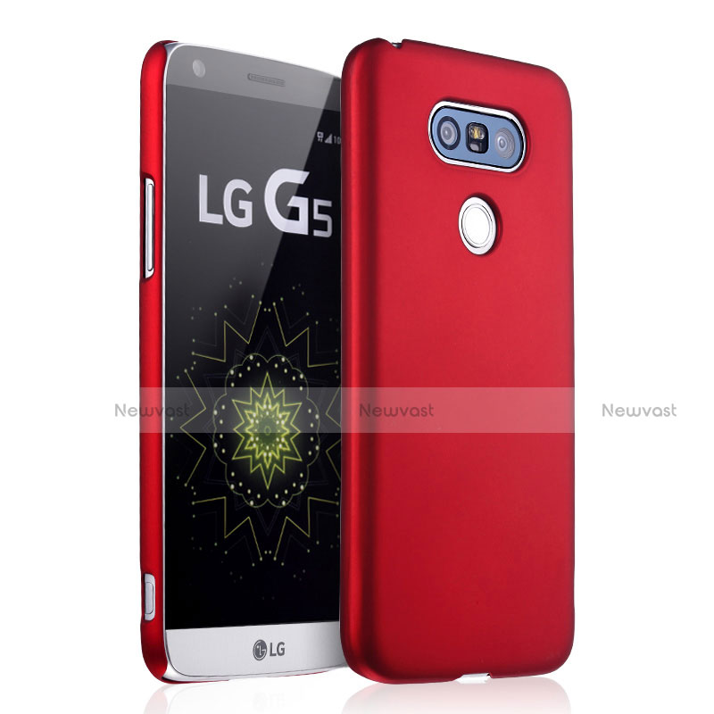 Hard Rigid Plastic Matte Finish Case for LG G5 Red