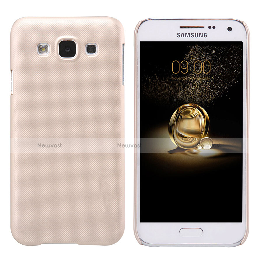 Hard Rigid Plastic Matte Finish Case for Samsung Galaxy E5 SM-E500F E500H Gold