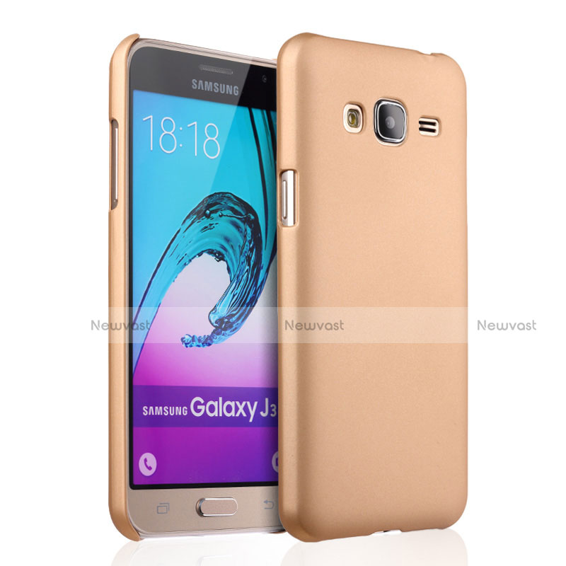 Hard Rigid Plastic Matte Finish Case for Samsung Galaxy J3 (2016) J320F J3109 Gold