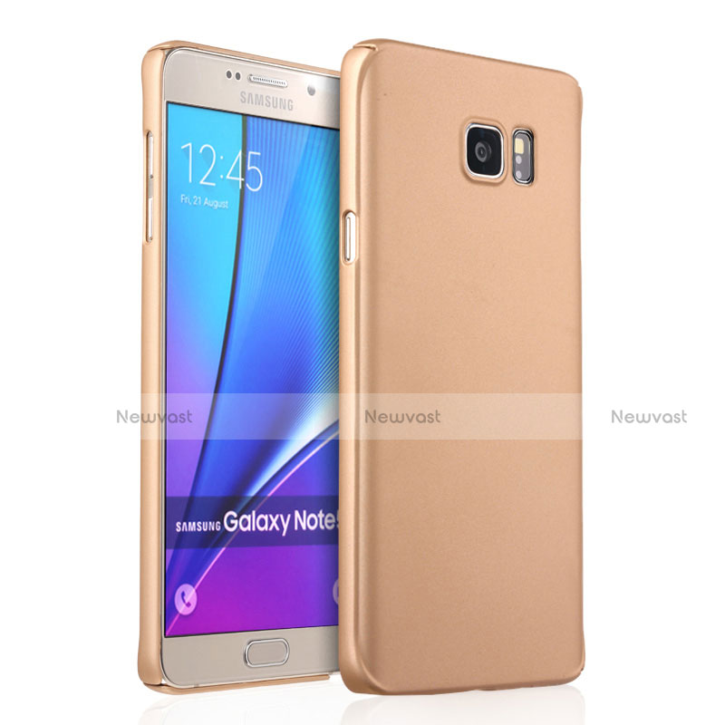 Hard Rigid Plastic Matte Finish Case for Samsung Galaxy Note 5 N9200 N920 N920F Gold