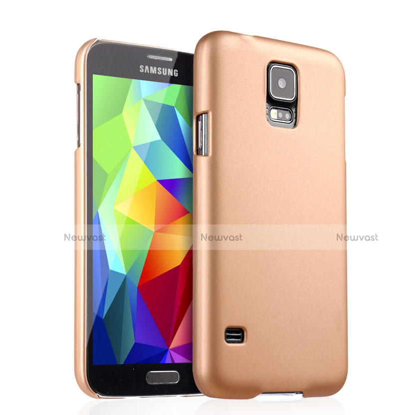 Hard Rigid Plastic Matte Finish Case for Samsung Galaxy S5 Duos Plus Gold