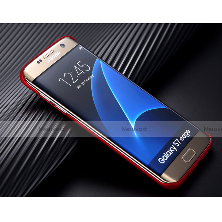 Hard Rigid Plastic Matte Finish Case for Samsung Galaxy S7 Edge G935F Red