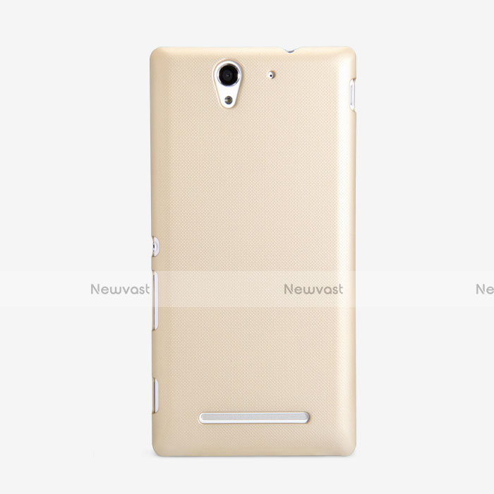 Hard Rigid Plastic Matte Finish Case for Sony Xperia C3 Gold