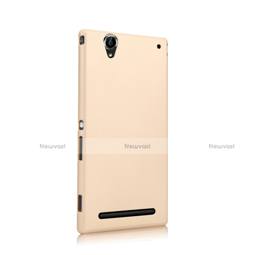 Hard Rigid Plastic Matte Finish Case for Sony Xperia T2 Ultra Dual Gold