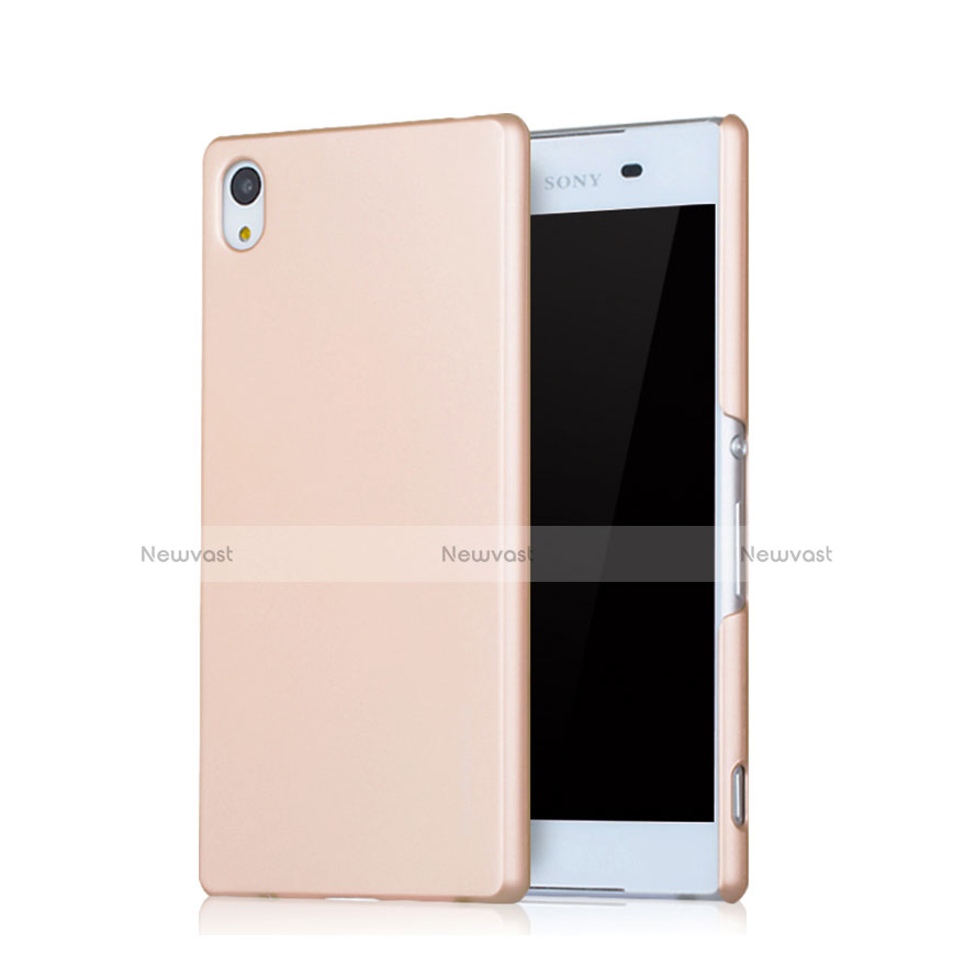 Hard Rigid Plastic Matte Finish Case for Sony Xperia Z3+ Plus Gold