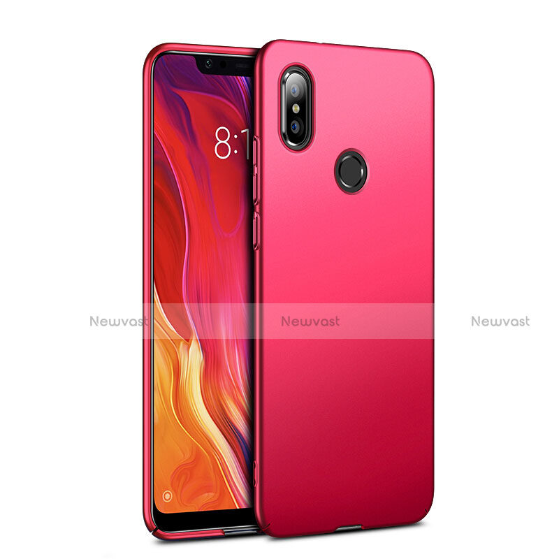 Hard Rigid Plastic Matte Finish Case for Xiaomi Mi 8 Red