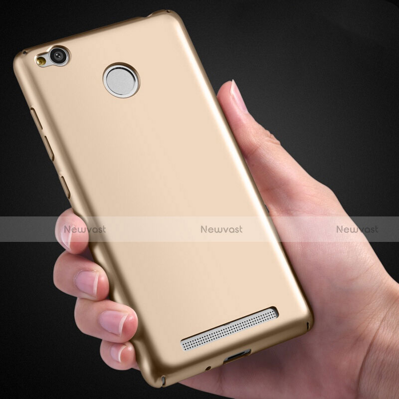 Hard Rigid Plastic Matte Finish Case for Xiaomi Redmi 3 High Edition Gold