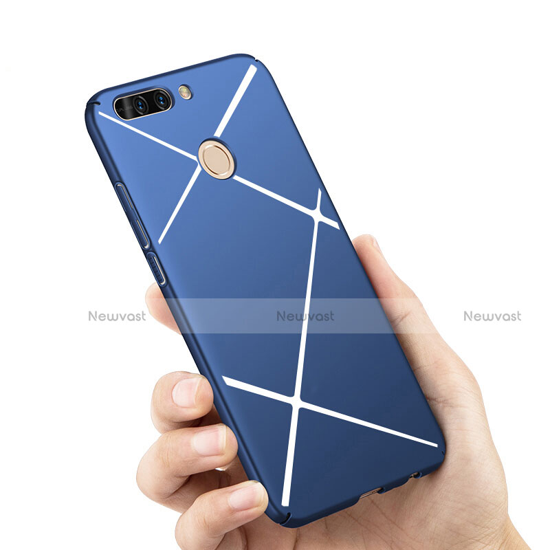 Hard Rigid Plastic Matte Finish Case Line for Huawei Honor V9 Blue