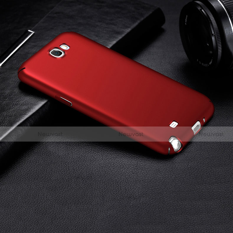 Hard Rigid Plastic Matte Finish Case M01 for Samsung Galaxy Note 2 N7100 N7105 Red