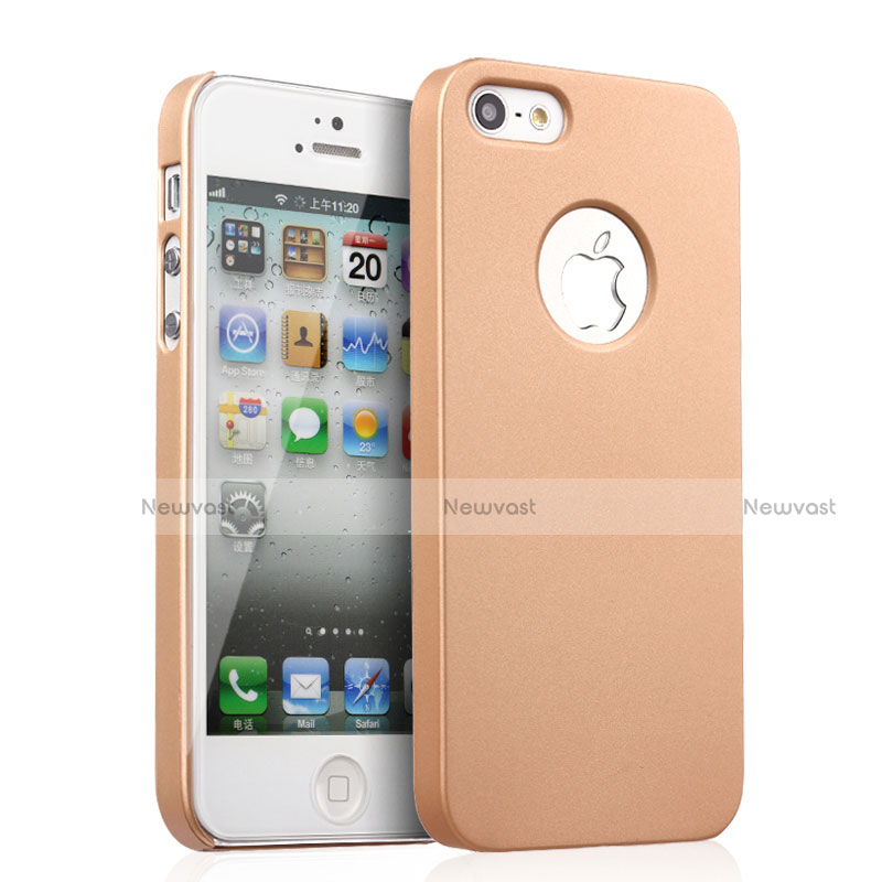 Hard Rigid Plastic Matte Finish Cover for Apple iPhone 5 Gold