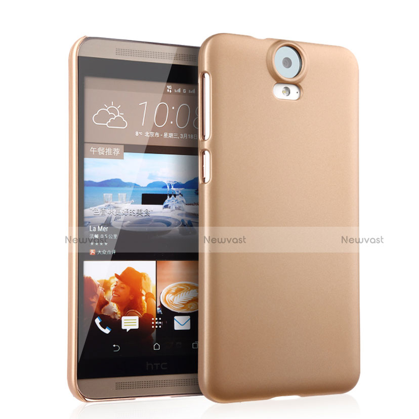 Hard Rigid Plastic Matte Finish Cover for HTC One E9 Plus Gold