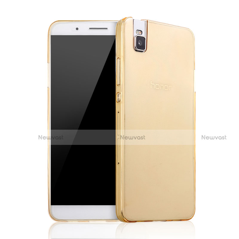 Hard Rigid Plastic Matte Finish Cover for Huawei Honor 7i shot X Gold