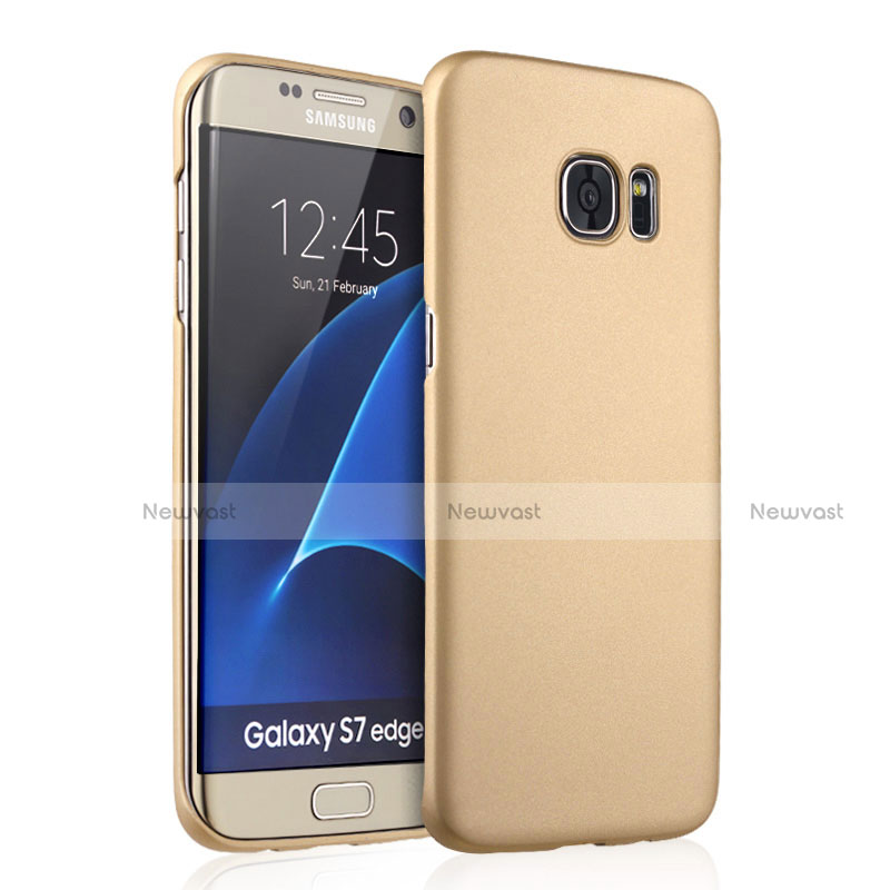 Hard Rigid Plastic Matte Finish Cover for Samsung Galaxy S7 Edge G935F Gold