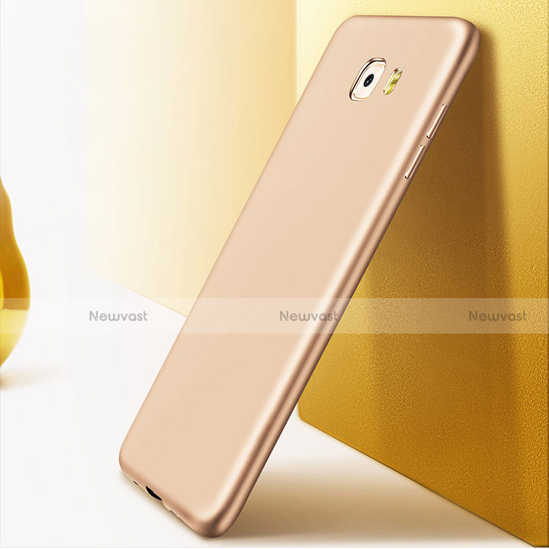 Hard Rigid Plastic Matte Finish Cover M01 for Samsung Galaxy C9 Pro C9000 Gold