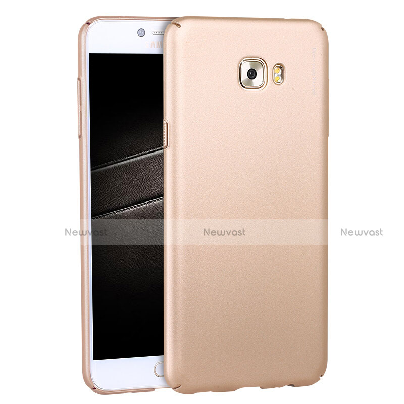 Hard Rigid Plastic Matte Finish Cover M04 for Samsung Galaxy C7 Pro C7010 Gold