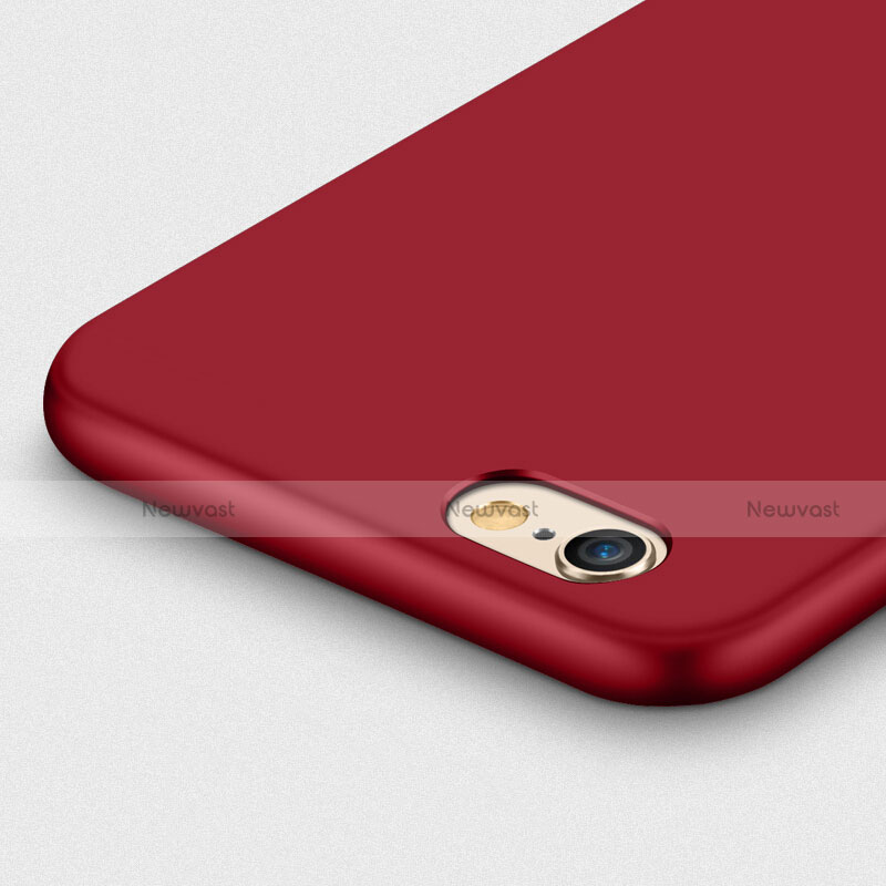 Hard Rigid Plastic Matte Finish Cover with Finger Ring Stand A01 for Apple iPhone 6 Red