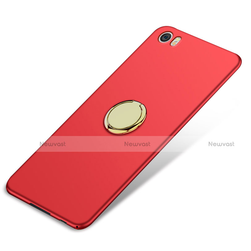 Hard Rigid Plastic Matte Finish Cover with Finger Ring Stand A02 for Xiaomi Mi Note Red