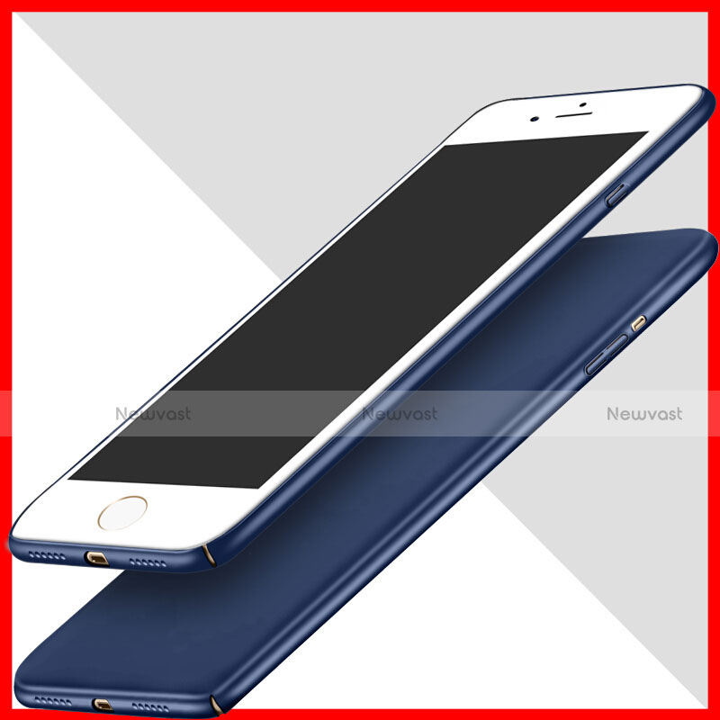 Hard Rigid Plastic Matte Finish Cover with Finger Ring Stand for Apple iPhone 7 Blue