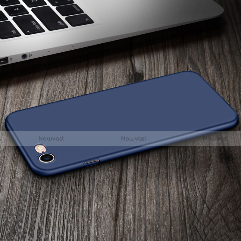 Hard Rigid Plastic Matte Finish Cover with Finger Ring Stand for Apple iPhone 7 Blue