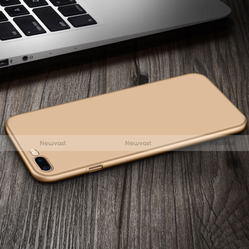 Hard Rigid Plastic Matte Finish Cover with Finger Ring Stand for Apple iPhone 7 Plus Gold