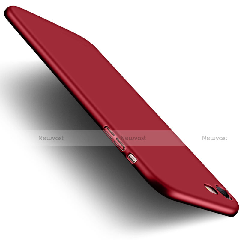 Hard Rigid Plastic Matte Finish Cover with Finger Ring Stand for Apple iPhone 8 Red