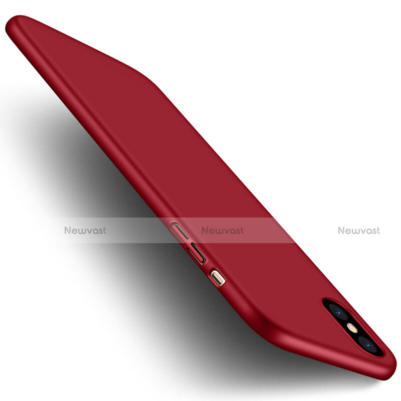 Hard Rigid Plastic Matte Finish Cover with Finger Ring Stand for Apple iPhone Xs Max Red