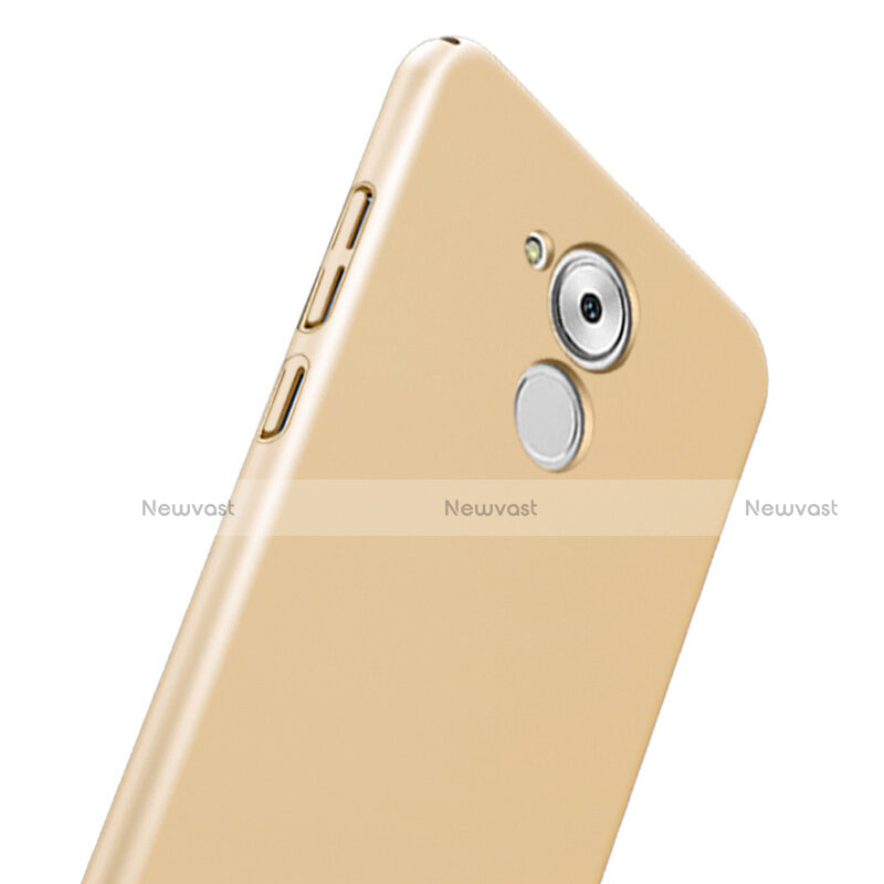 Hard Rigid Plastic Matte Finish Cover with Finger Ring Stand for Huawei Enjoy 6S Gold