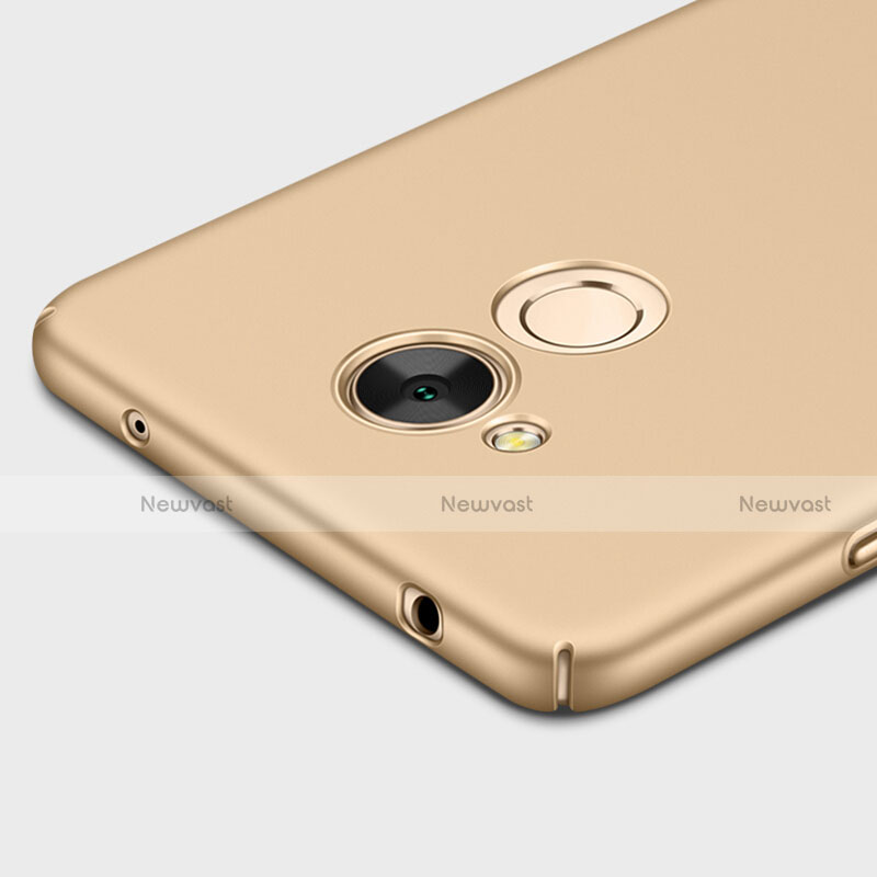 Hard Rigid Plastic Matte Finish Cover with Finger Ring Stand for Huawei Honor 6A Gold