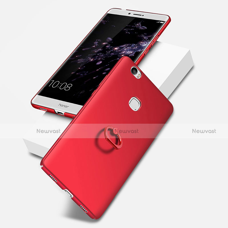 Hard Rigid Plastic Matte Finish Cover with Finger Ring Stand for Huawei Honor Note 8 Red