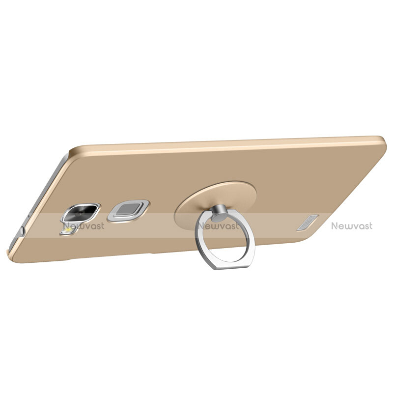 Hard Rigid Plastic Matte Finish Cover with Finger Ring Stand for Huawei Mate 7 Gold