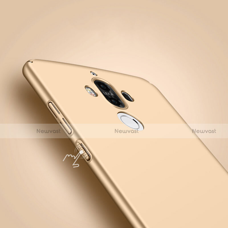 Hard Rigid Plastic Matte Finish Cover with Finger Ring Stand for Huawei Mate 9 Gold