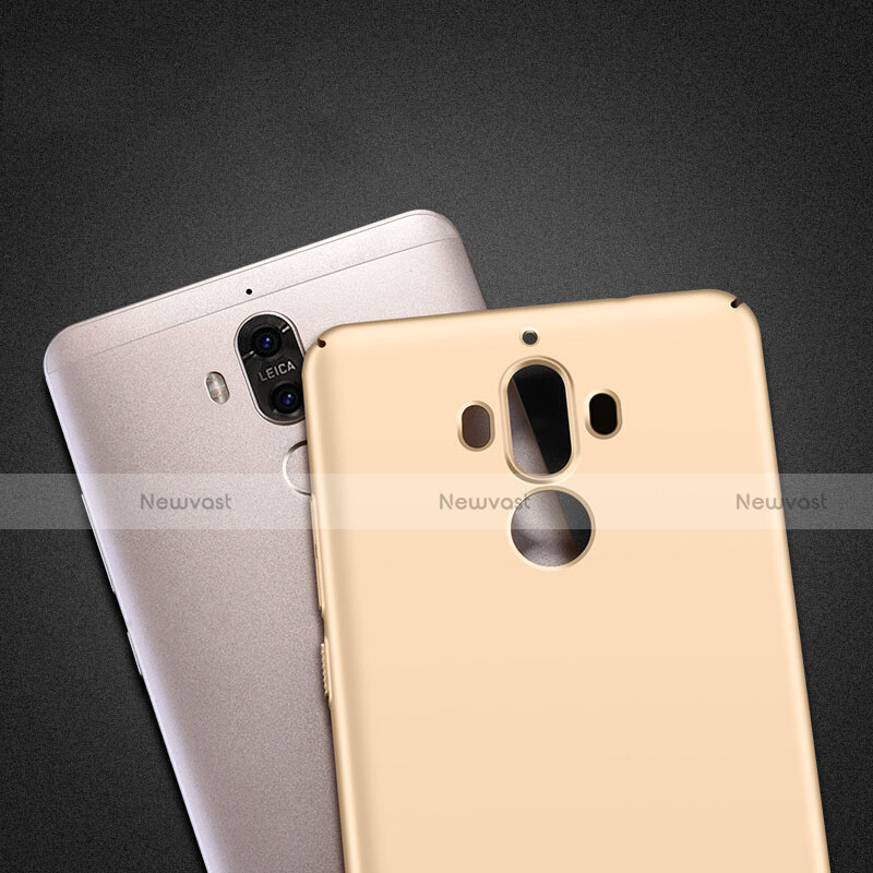 Hard Rigid Plastic Matte Finish Cover with Finger Ring Stand for Huawei Mate 9 Gold