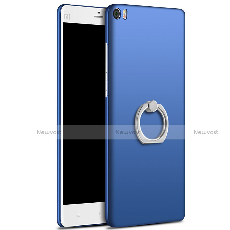 Hard Rigid Plastic Matte Finish Cover with Finger Ring Stand for Xiaomi Mi Note Blue