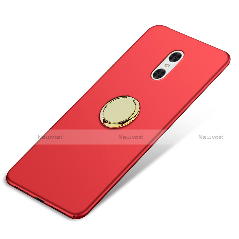 Hard Rigid Plastic Matte Finish Cover with Finger Ring Stand for Xiaomi Redmi Pro Red