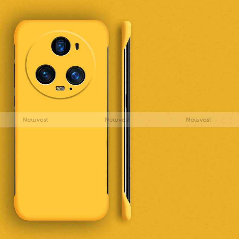 Hard Rigid Plastic Matte Finish Frameless Case Back Cover for Huawei Honor Magic5 Pro 5G Yellow