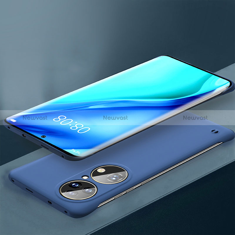 Hard Rigid Plastic Matte Finish Frameless Case Back Cover for Huawei P50 Pro Blue